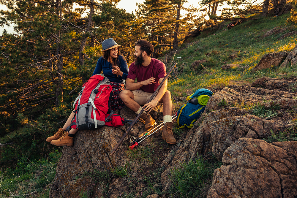 Couple enjoy hike on cannabis